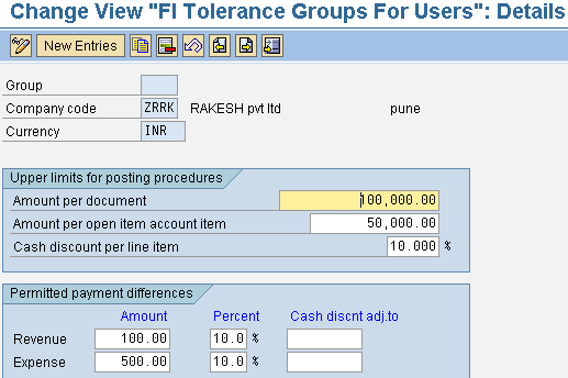 Employee tolerance or user tolerance in sap.