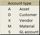 Type of accounts in SAP
