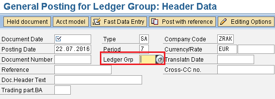 How to post a ledger specific document in sap?