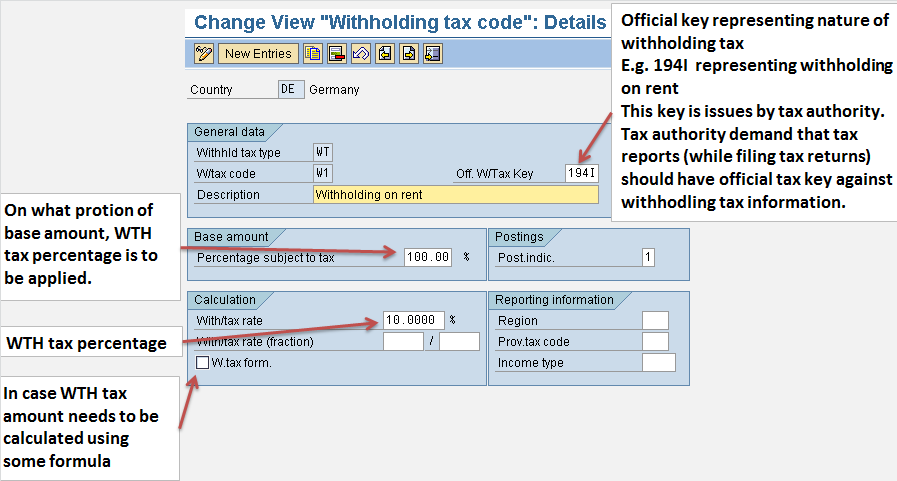 tax assignment in sap