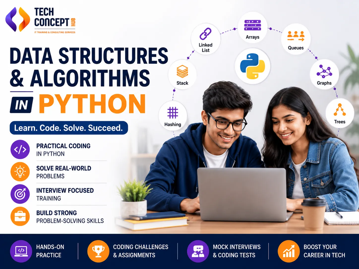 Enroll in python DSA course at Tech Concept Hub in Pune.